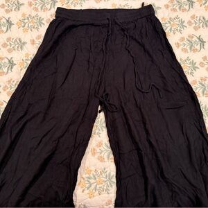 Rangmanch Women's Black Wide Legged Palazzo Pants
